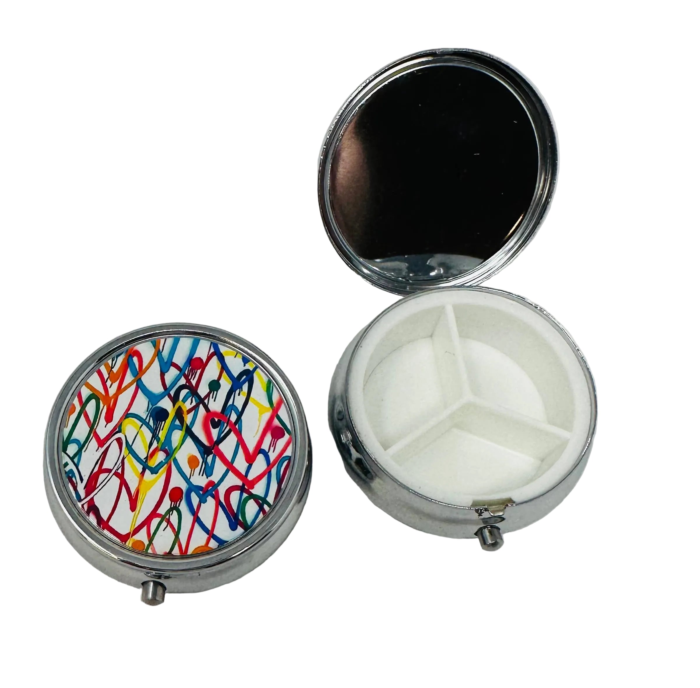 Graffiti Hearts Pill Case Holder