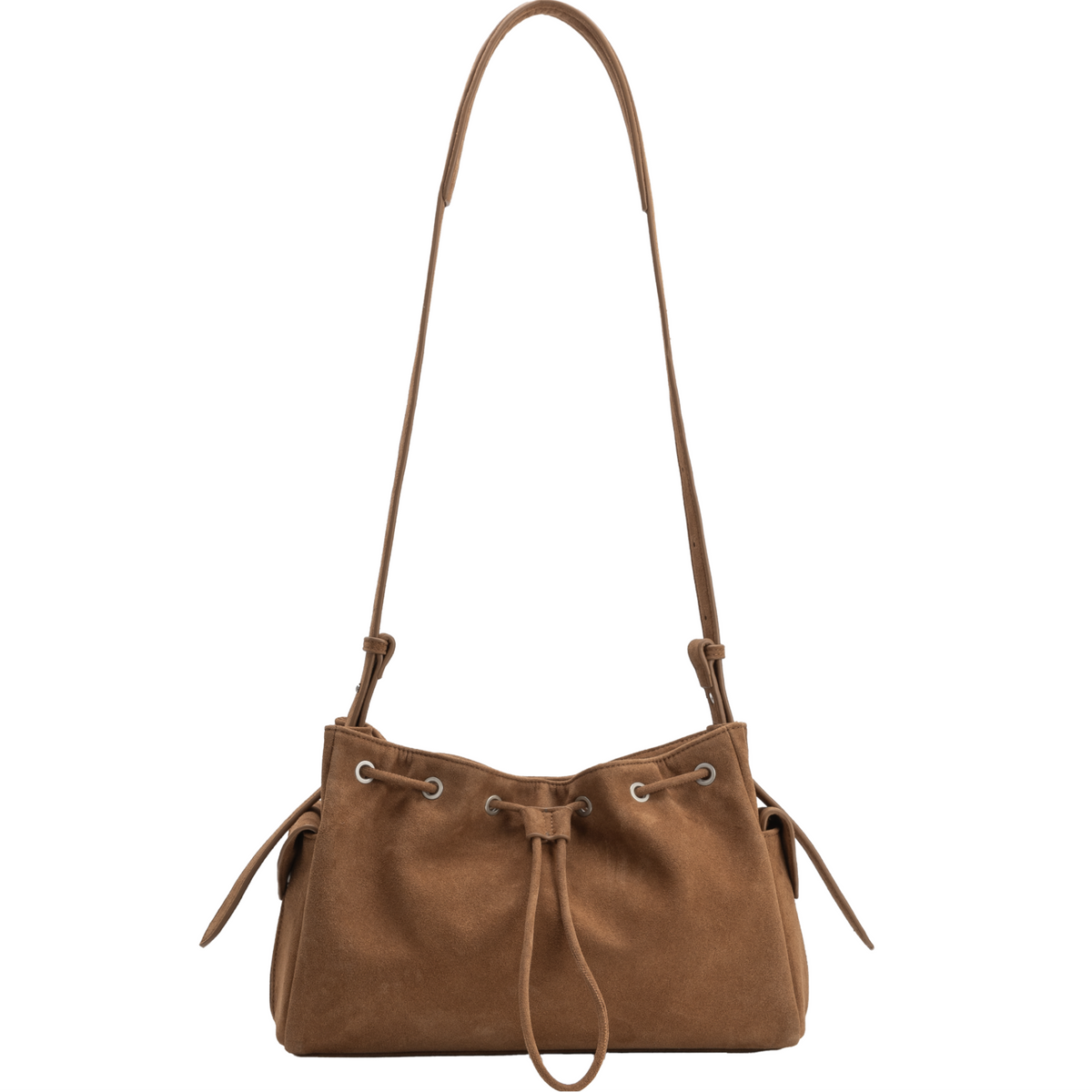 Camel Recycled Vegan Suede Shoulder Bag