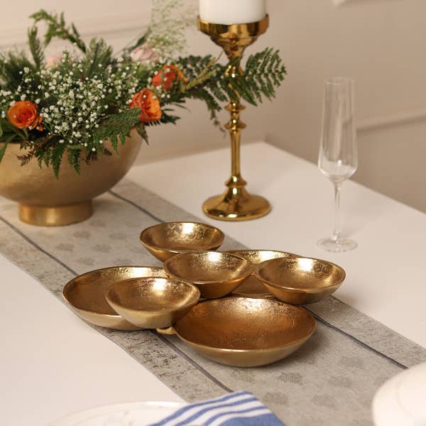 Gold 7-Bowl Cluster Tray