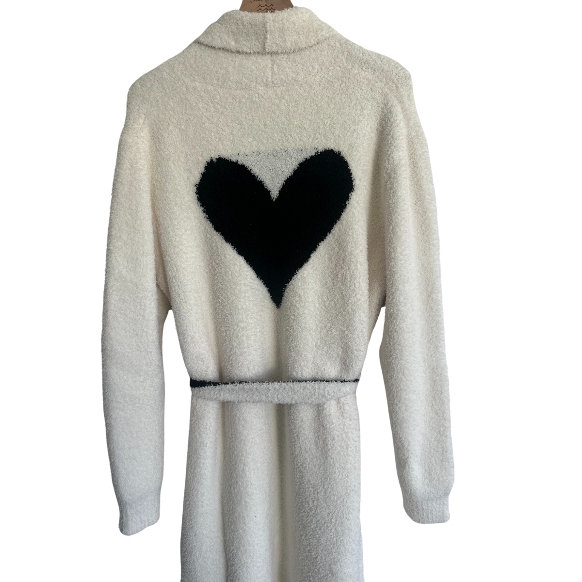 Heart Luxe Robe - Cream/Black