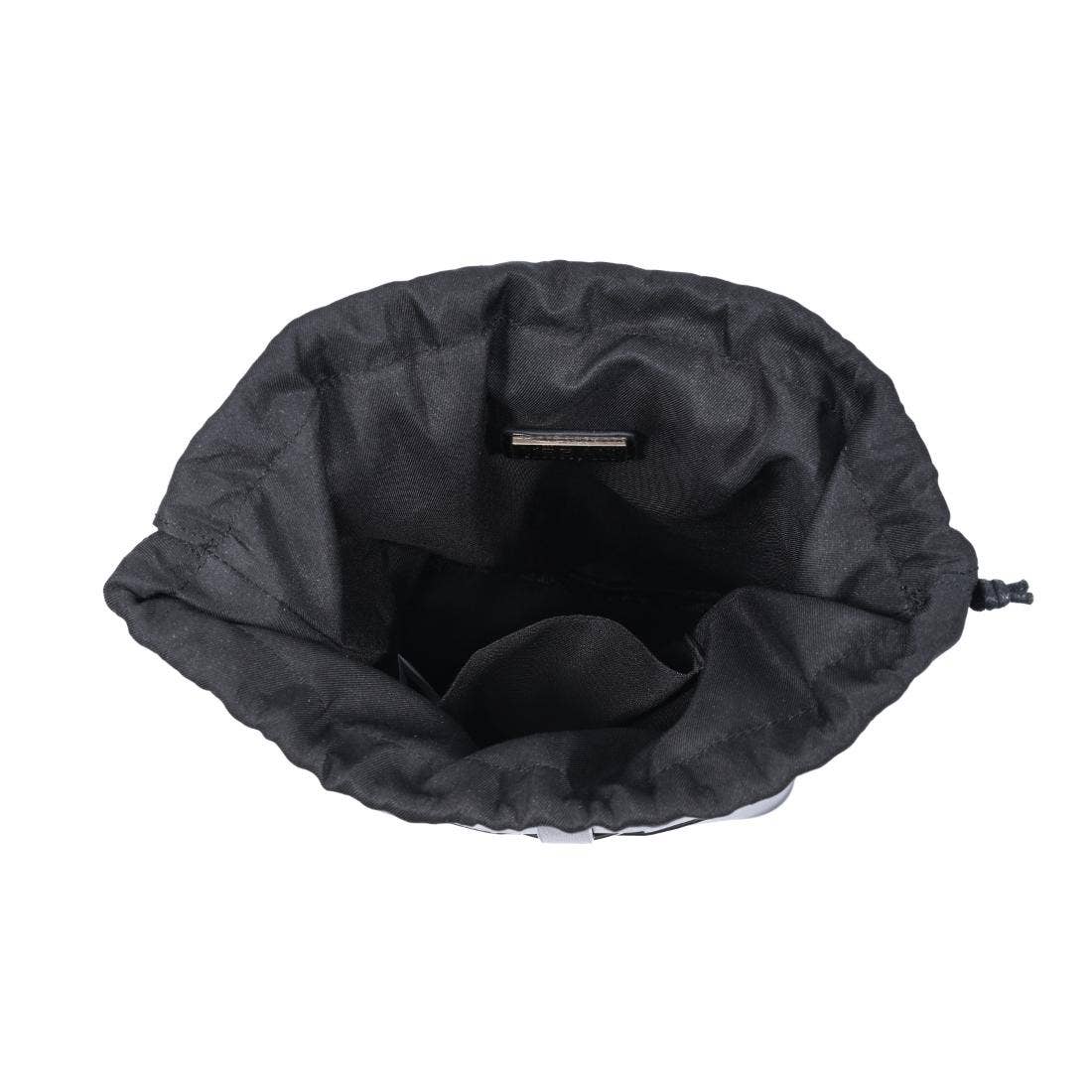 Woven-panel bucket bag - black