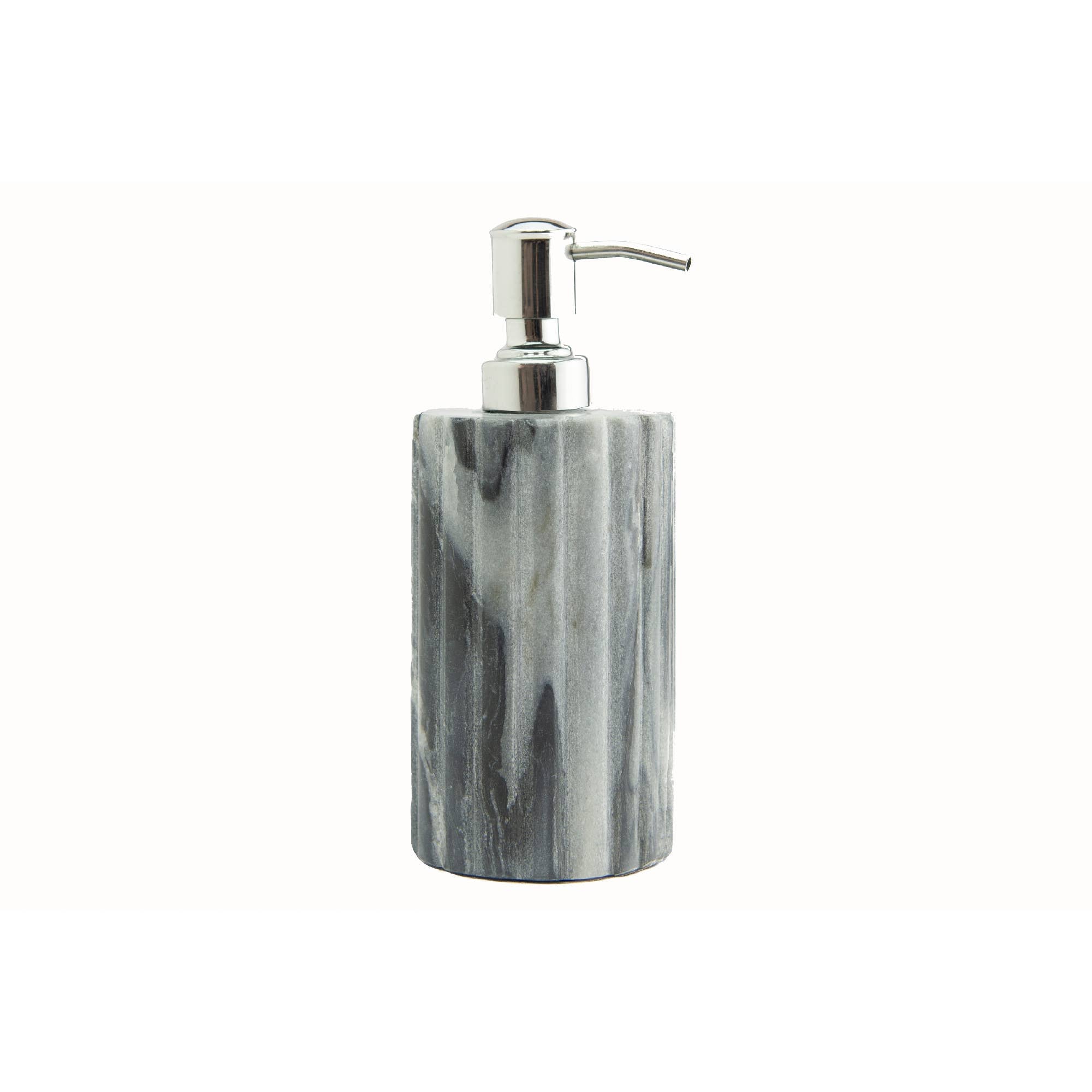 Grey ribbed Marble Dispenser w/ Silver Pump