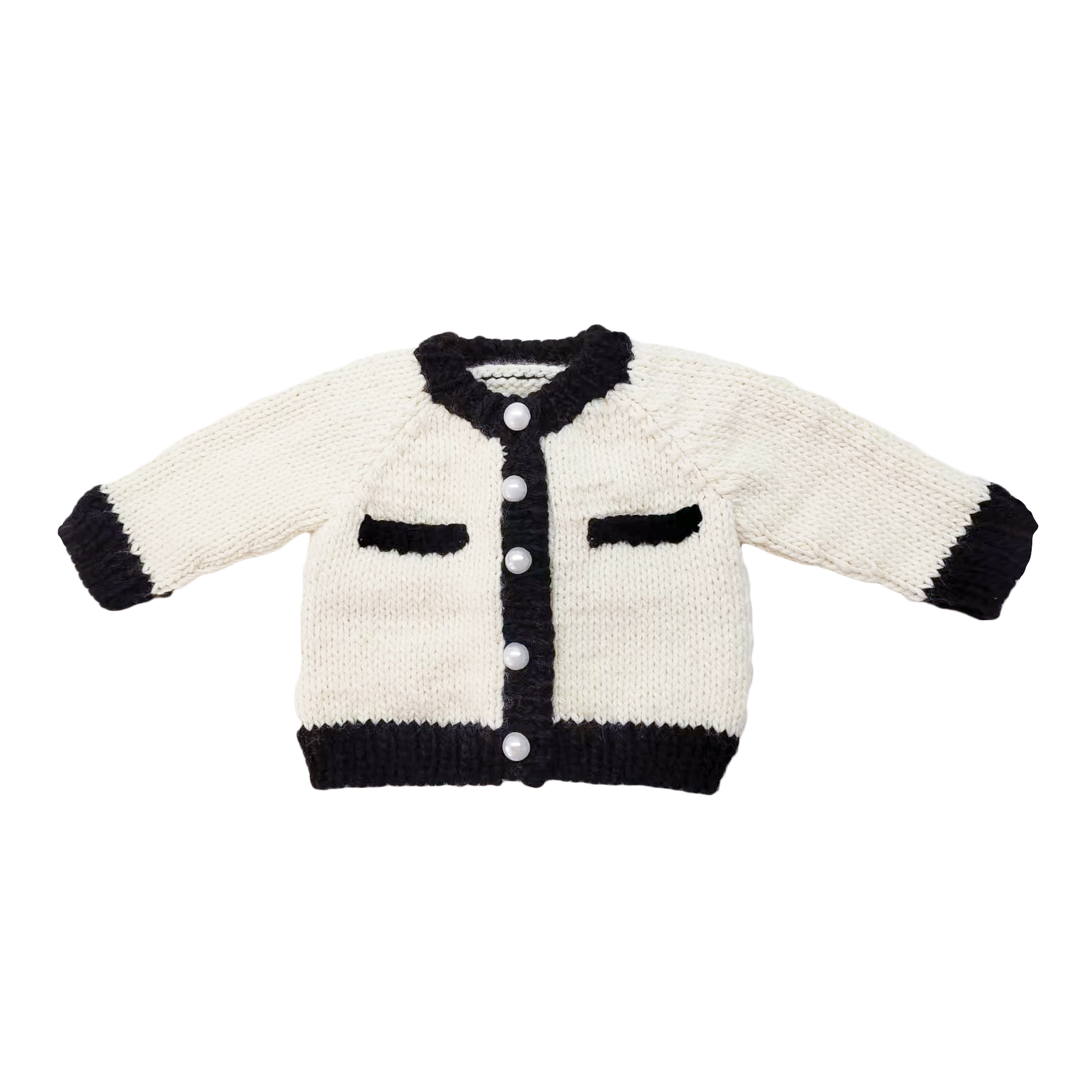 Coco Cardigan - Cream Black Pearl