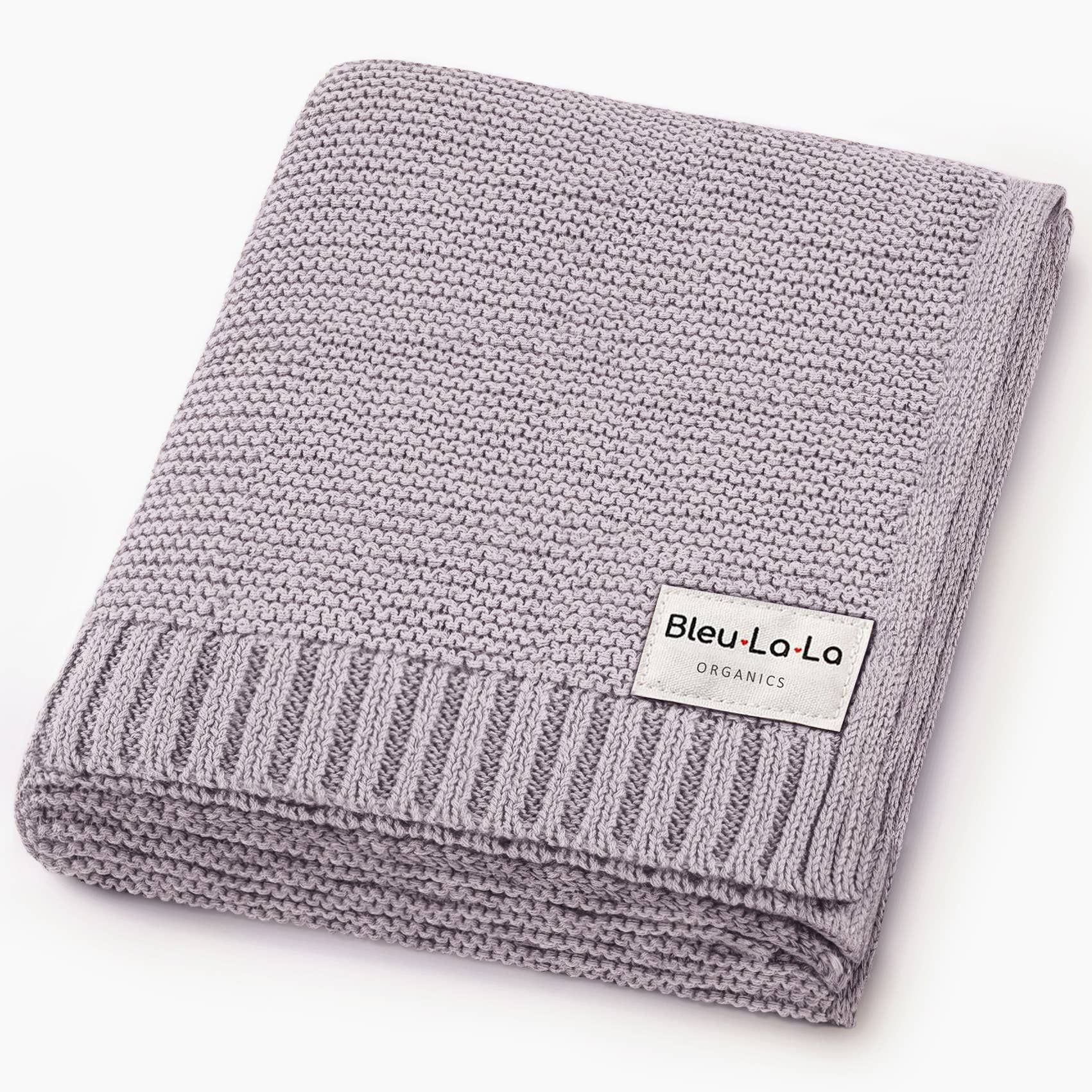 Heritage Knit 100% Organic Cotton Baby Blanket - Lilac