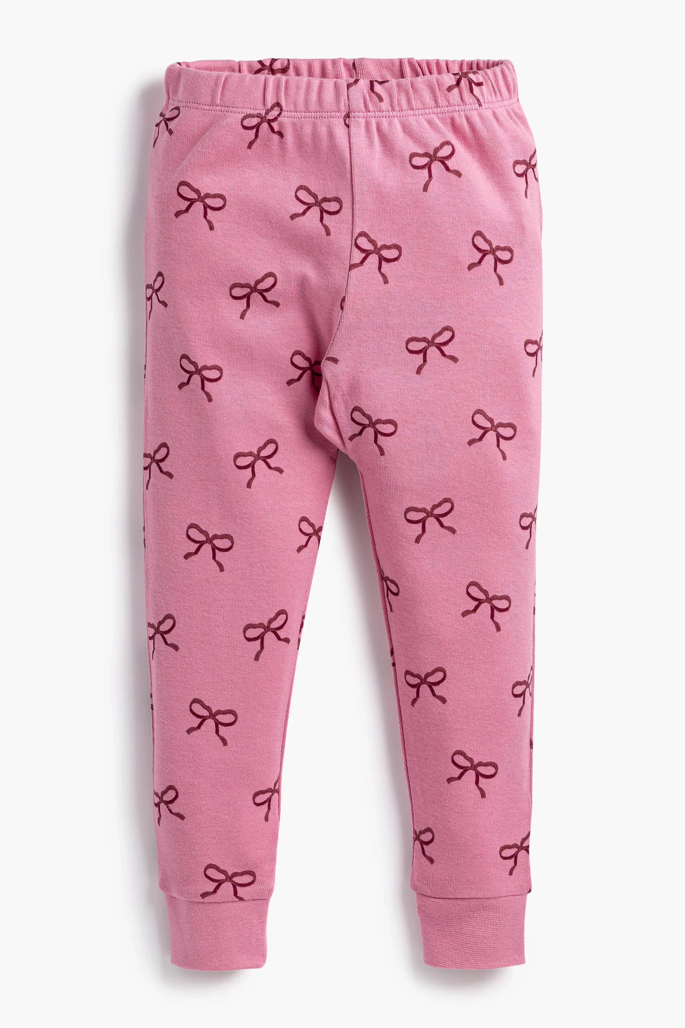Two-Piece Pajama Set Pink Ribbons