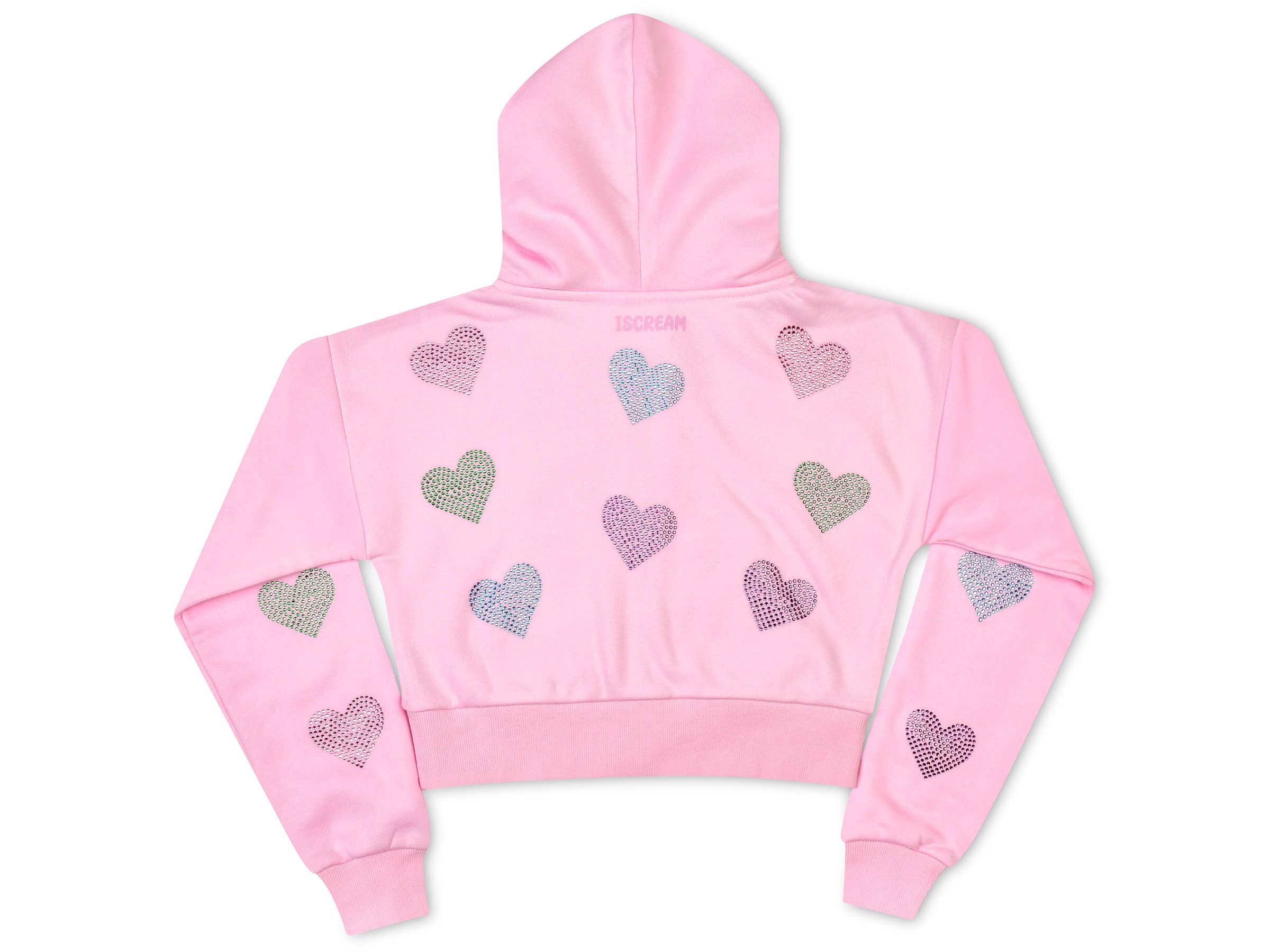 Sparkling Hearts Cropped Zip-up Sweatshirt