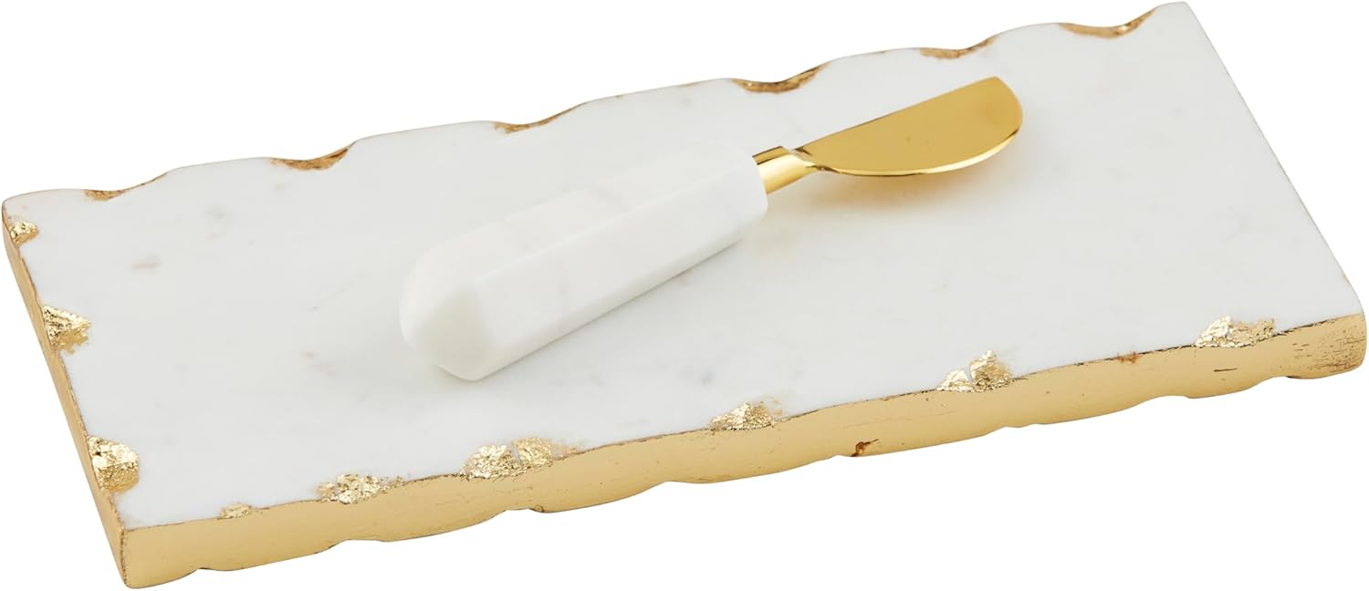 Assiette tout en marbre blanc Mud Pie