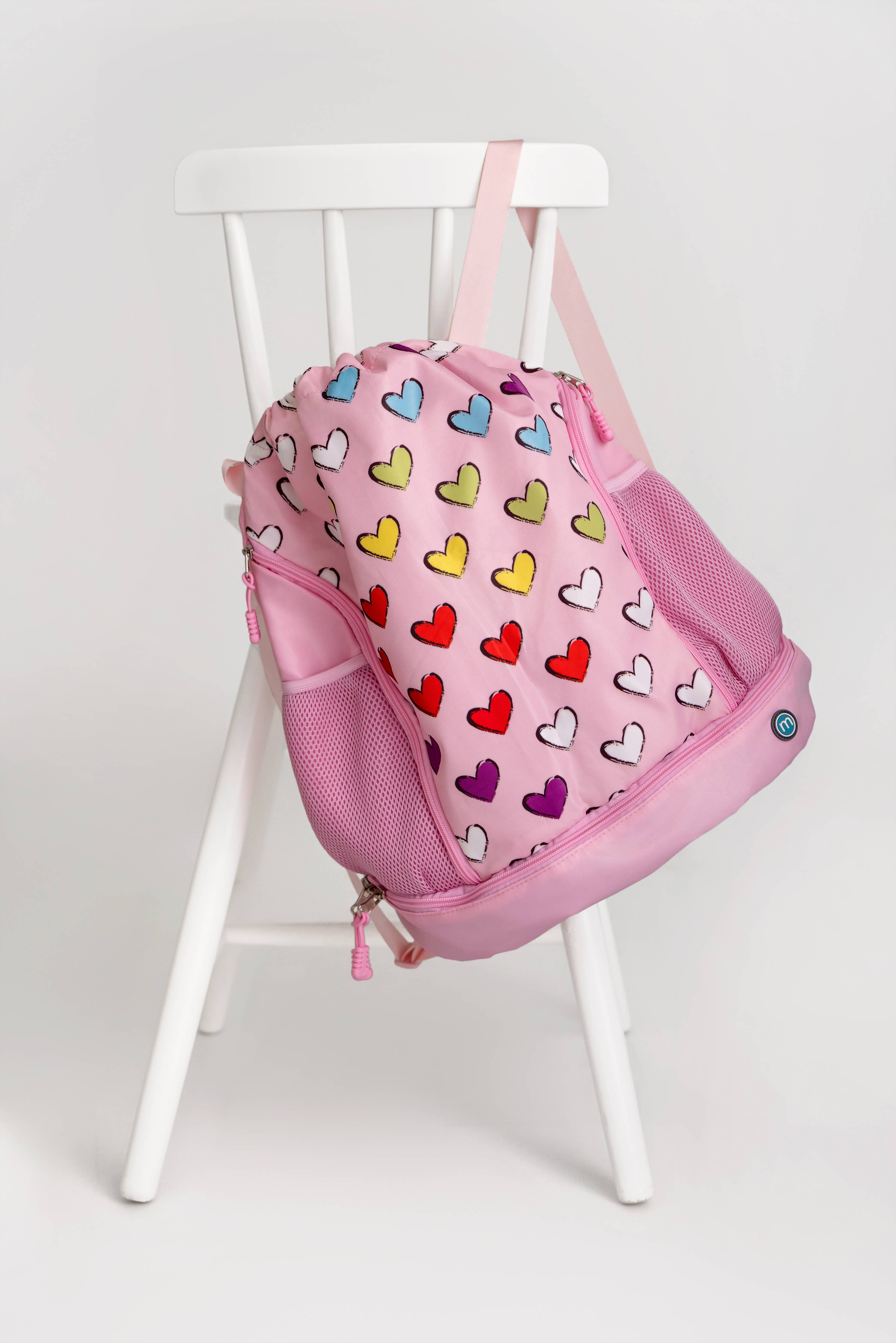 Multicolor Hearts Backpack