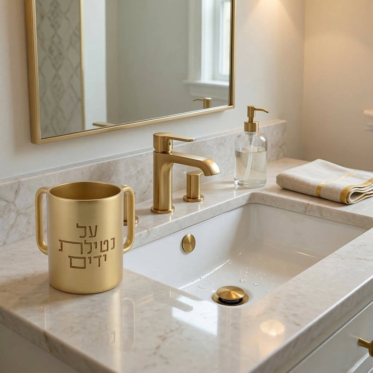 Al Netilas Yadayim Resin Washing Cup: Solid Gold