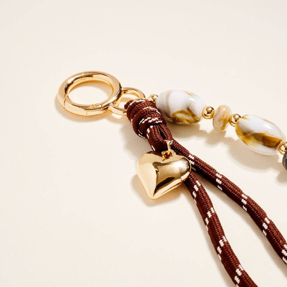 Marbled Heart Rope Keychain