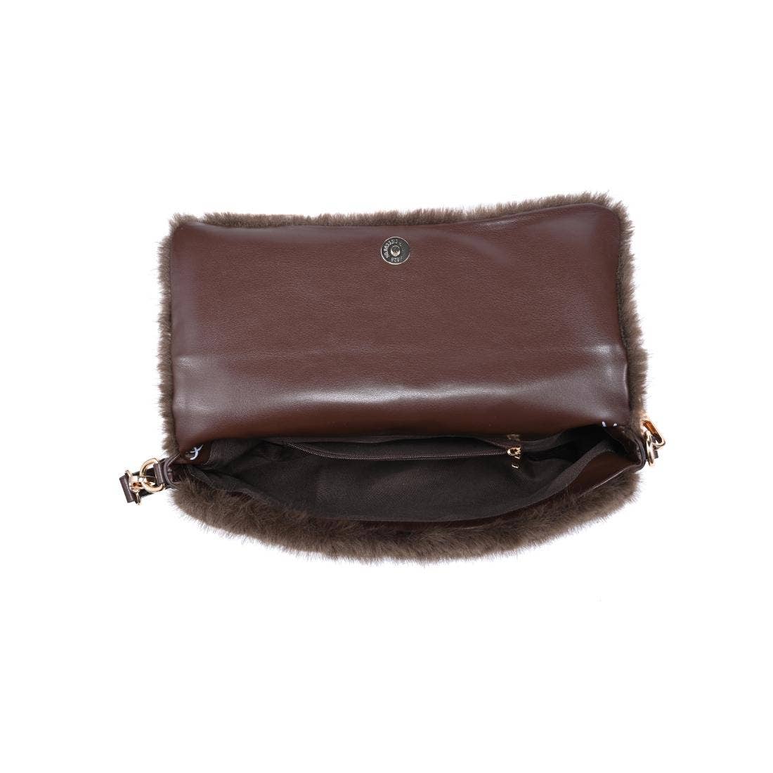 Plush baguette Shoulder Bag - Chocolate