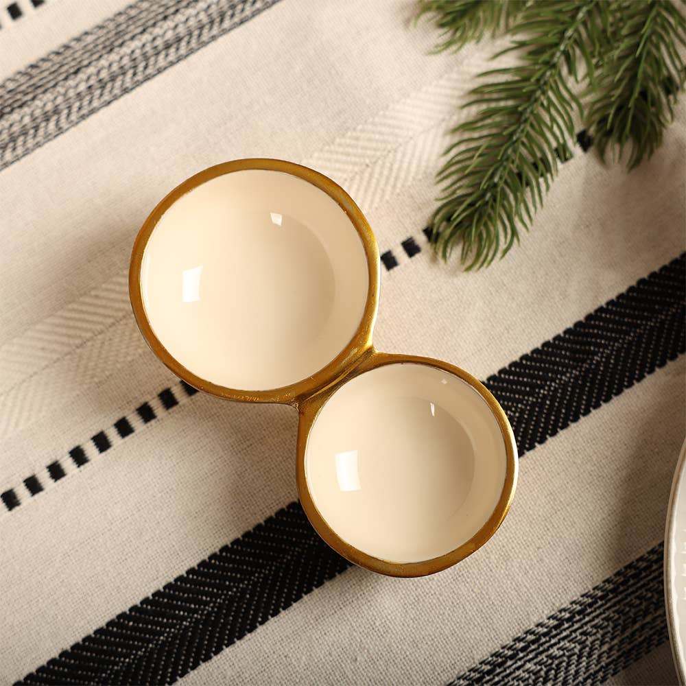 Gold White Cluster 2 Bowls