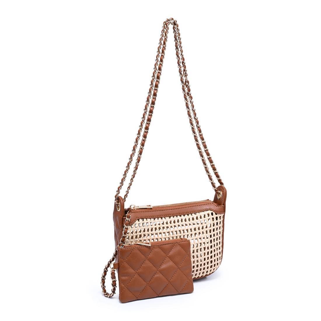 Straw woven Crossbody with pouch