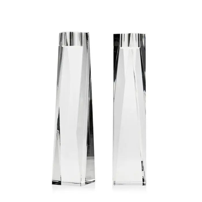 9" Crystal Candlestick Pair