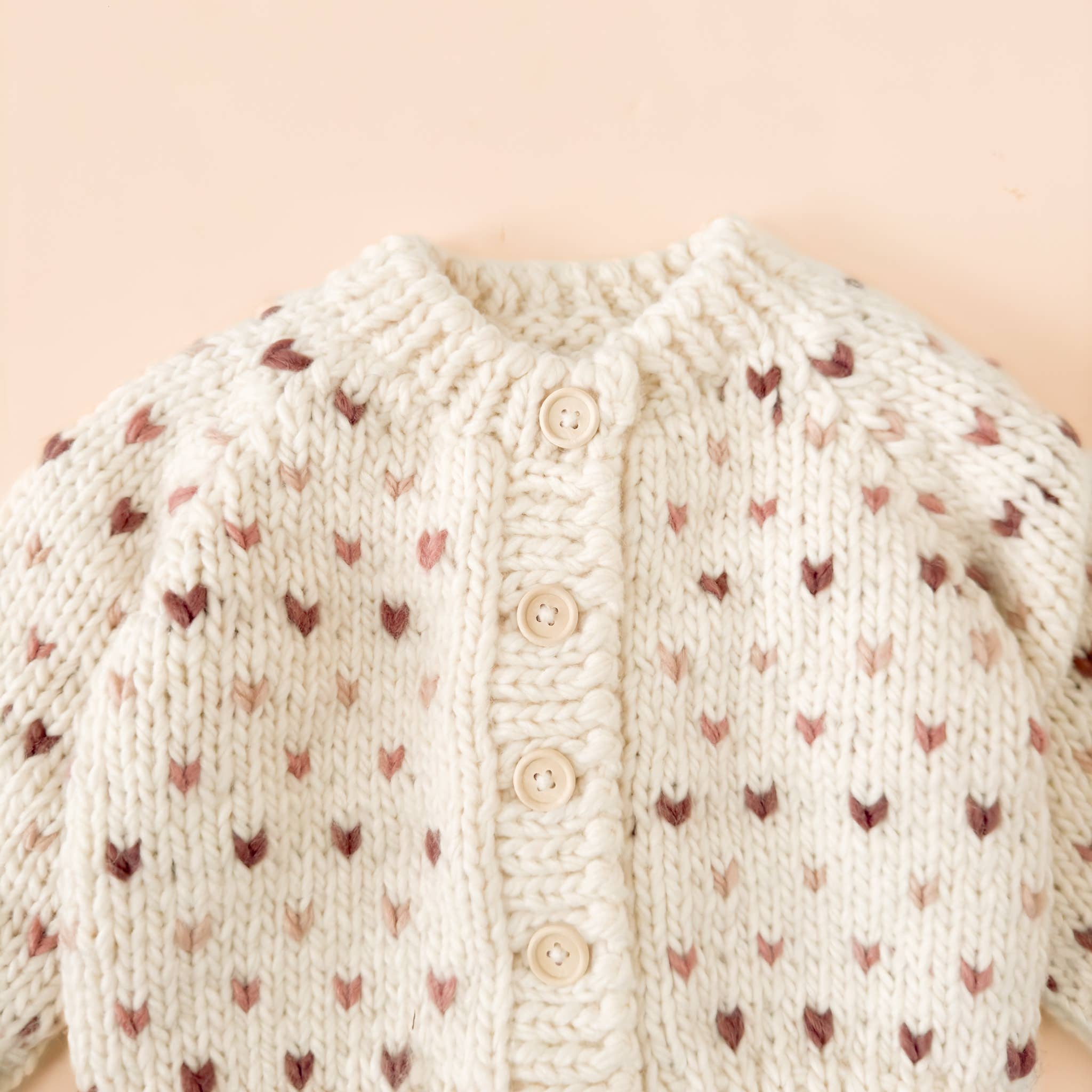 Cardigan Mauve Baby Kid Fall / Winter Heart