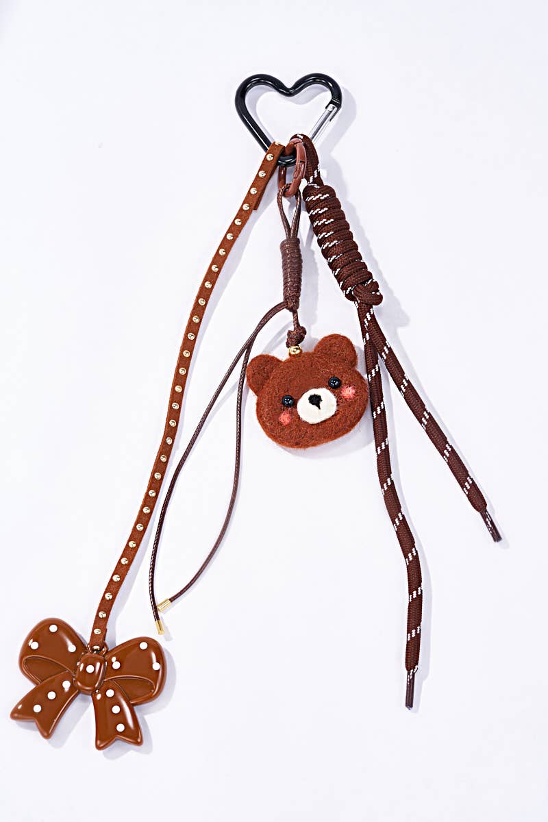 bag accessories and keychain Teddy Bear and bow
