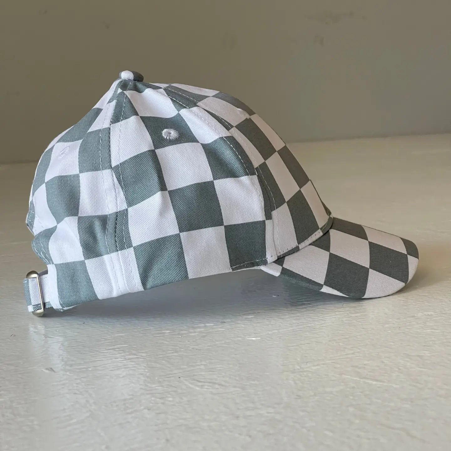 Casquette de baseball pour enfant, motif damier bleu