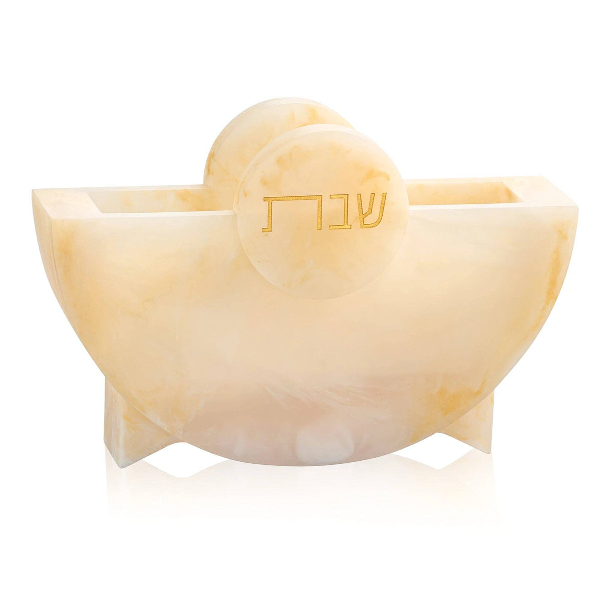 Shabbat Napkin Holder: gold marble resin