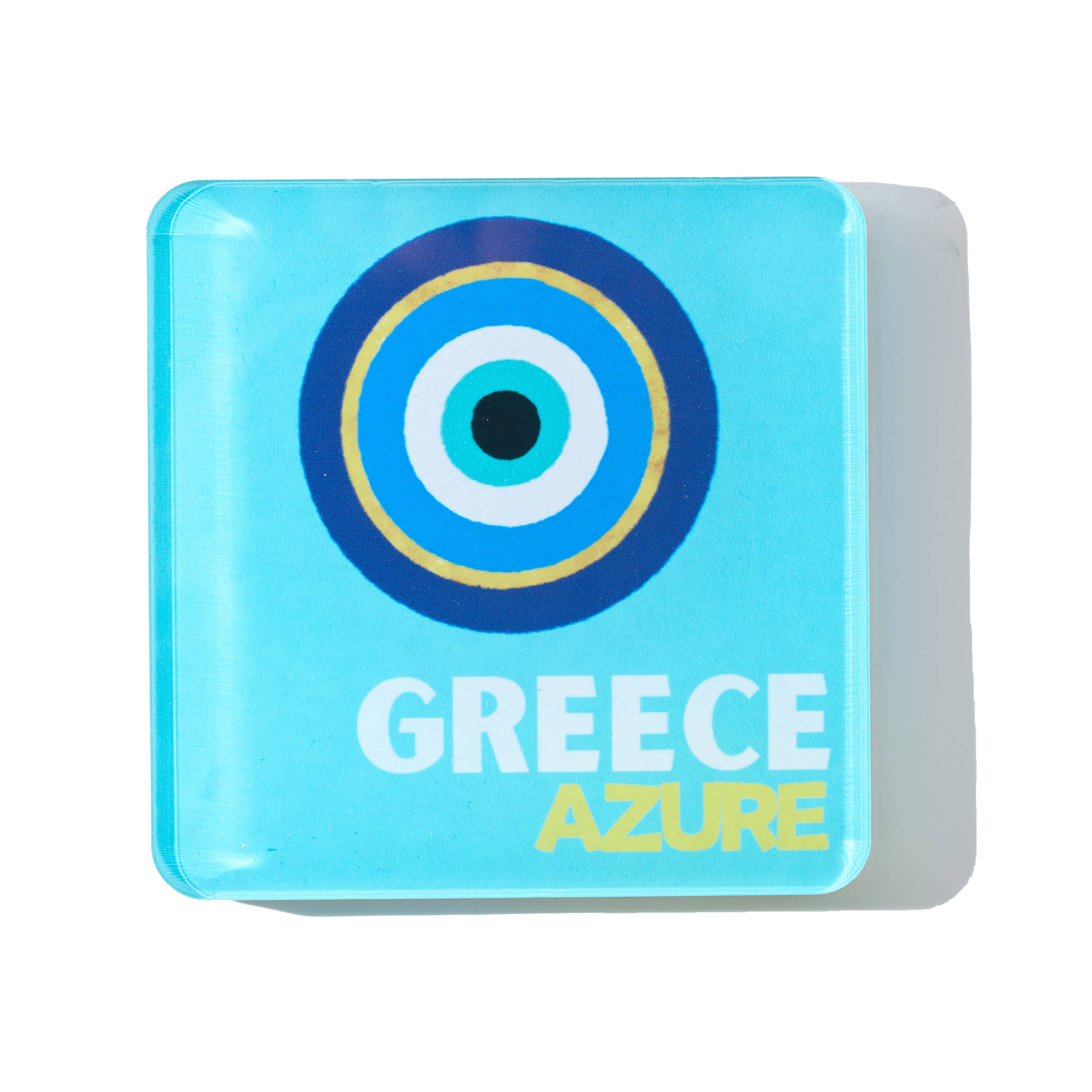 Set of 4 Acrylic Coasters in holder, Greece