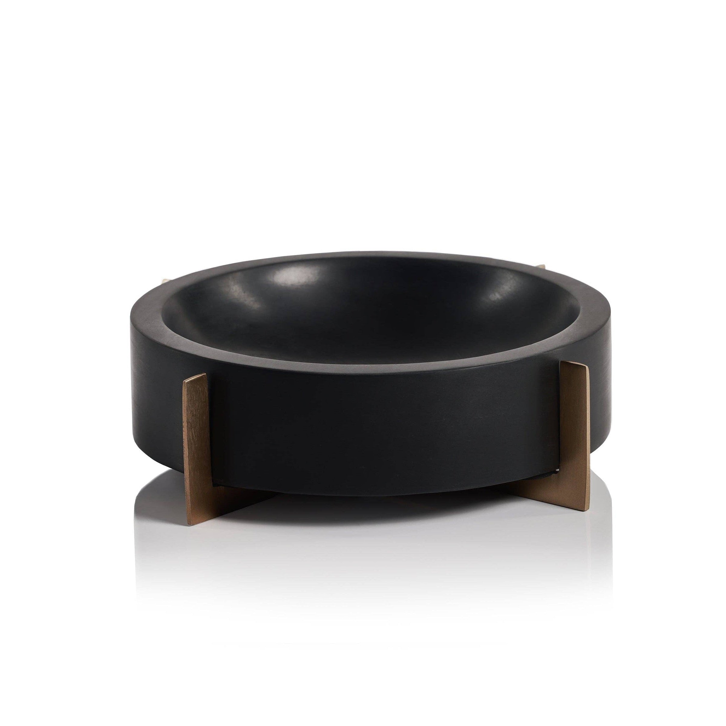 Nairobi marble Bowl on Gold Metal Base