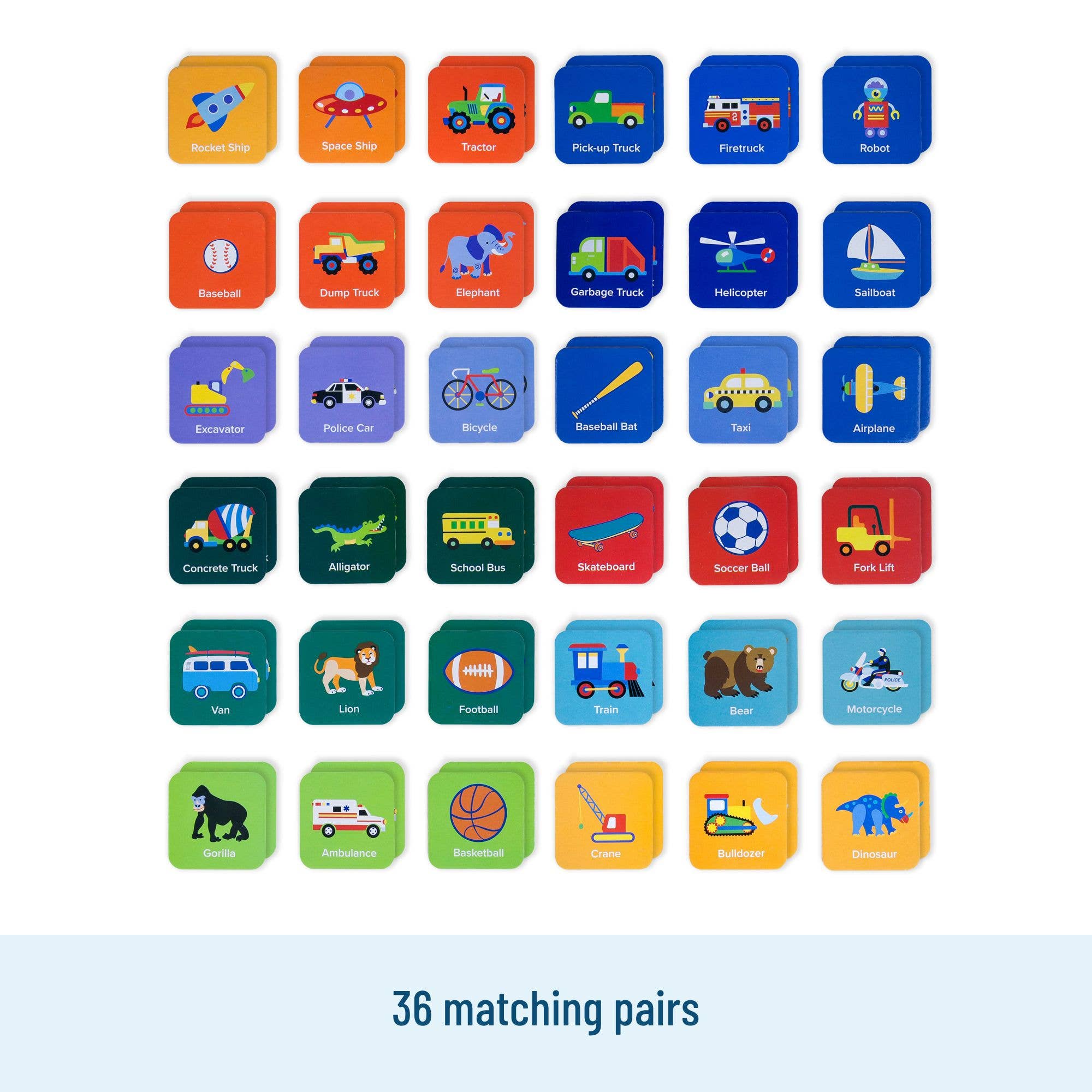 Memory Matching Game - sports and trucks
