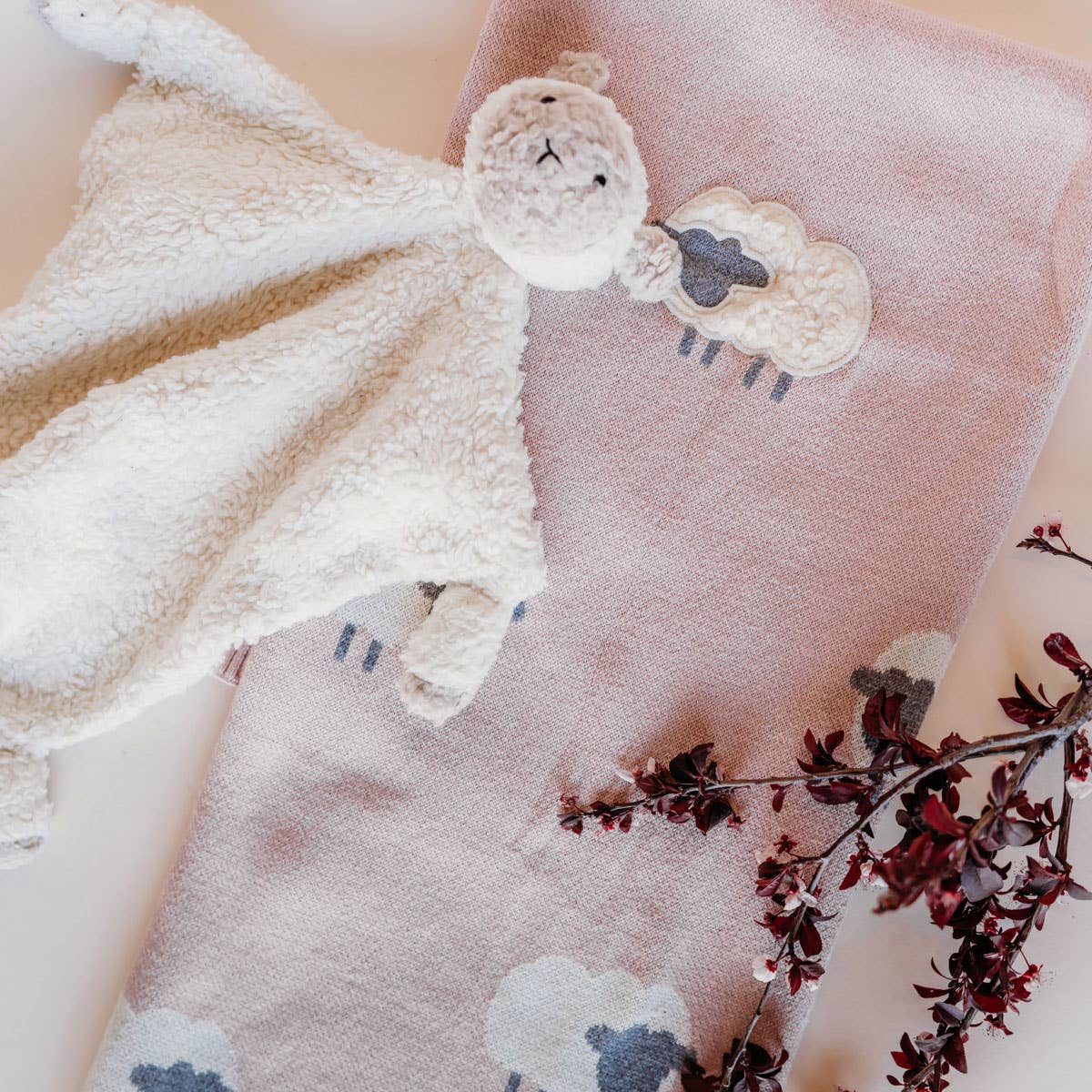 Wooly Lamb 3D - Organic Cotton Jacquard Knit Baby Blanket