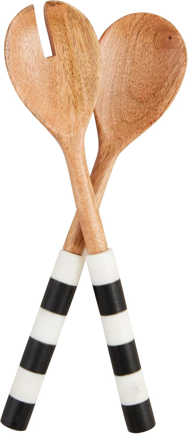 Mudpie Striped Marble Salad Servers