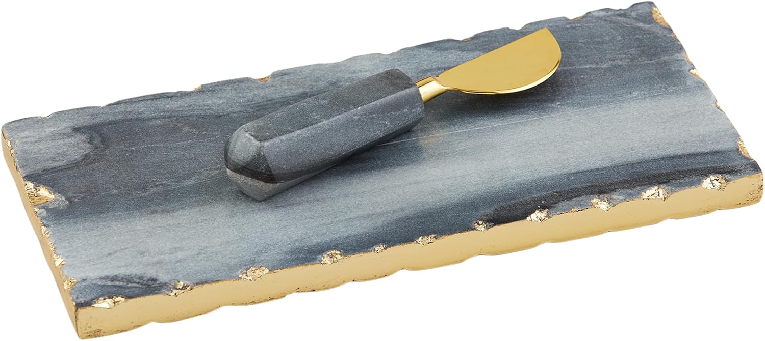 Assiette tout en marbre gris Mud Pie