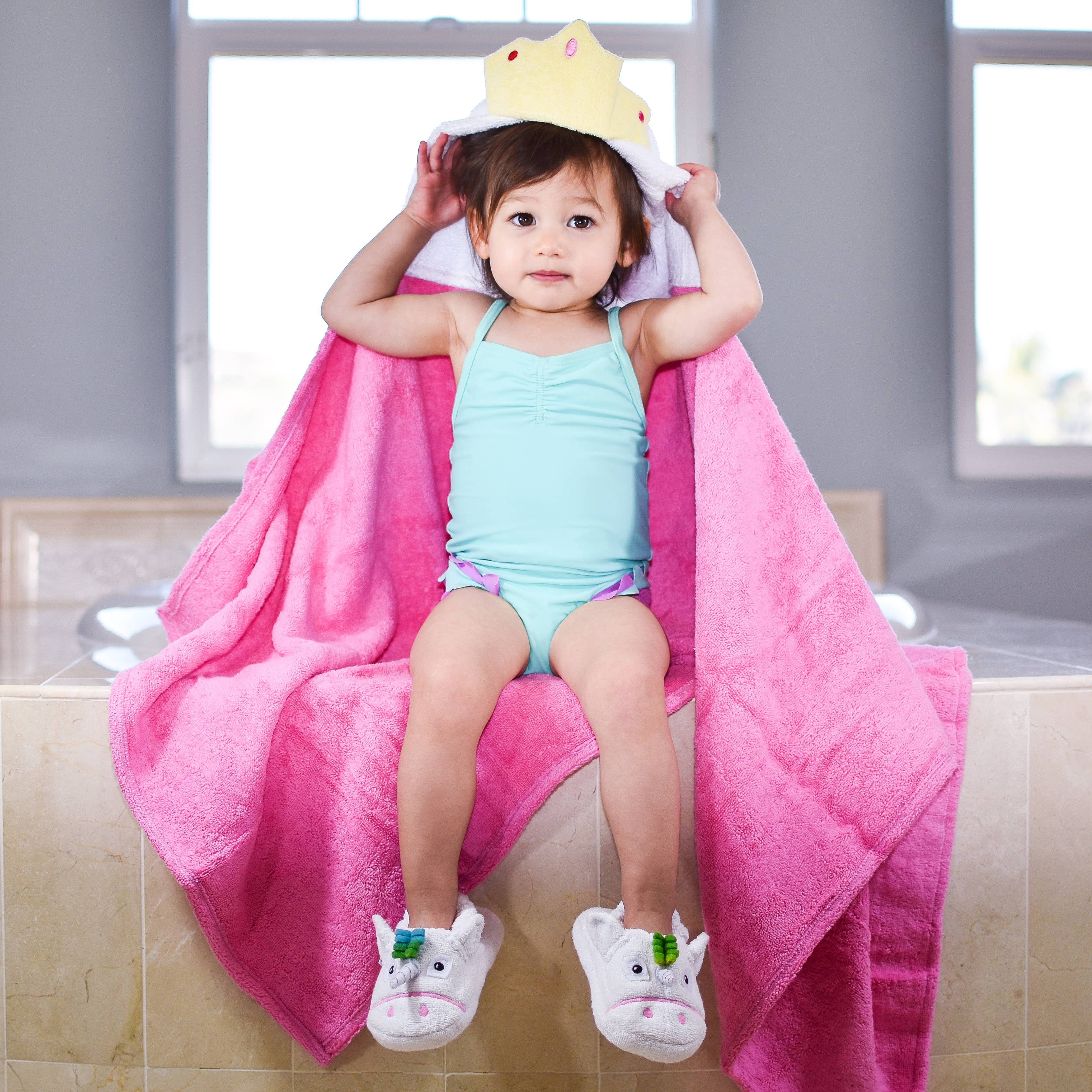 Personalized Pink Princess hooded towel