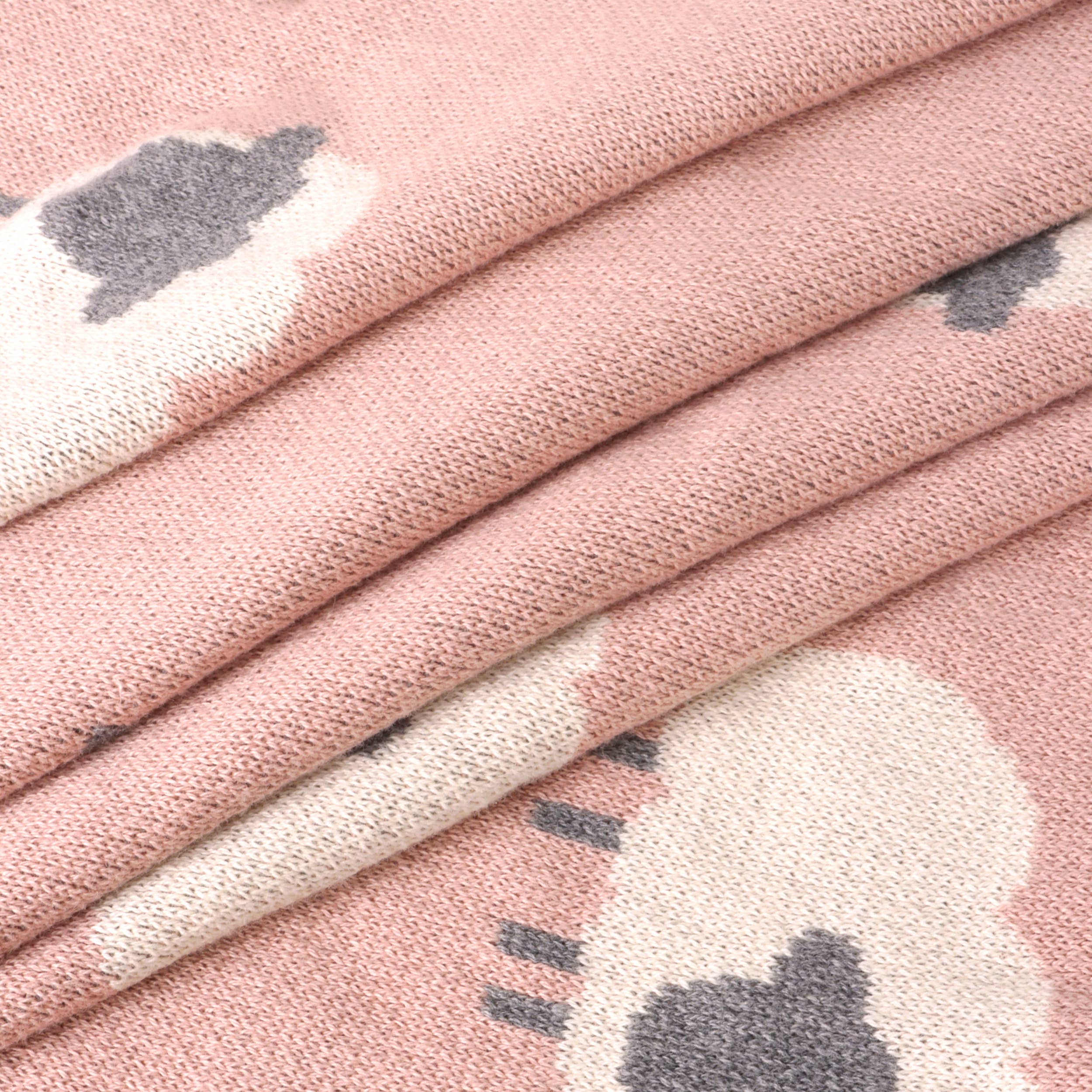 Wooly Lamb 3D - Organic Cotton Jacquard Knit Baby Blanket