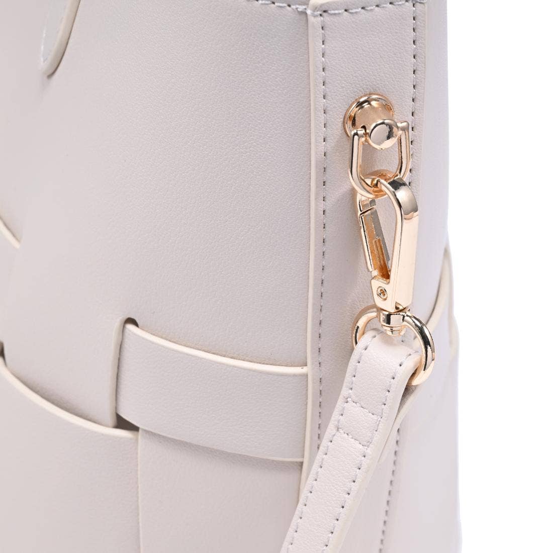 Woven-panel Tote - ivory