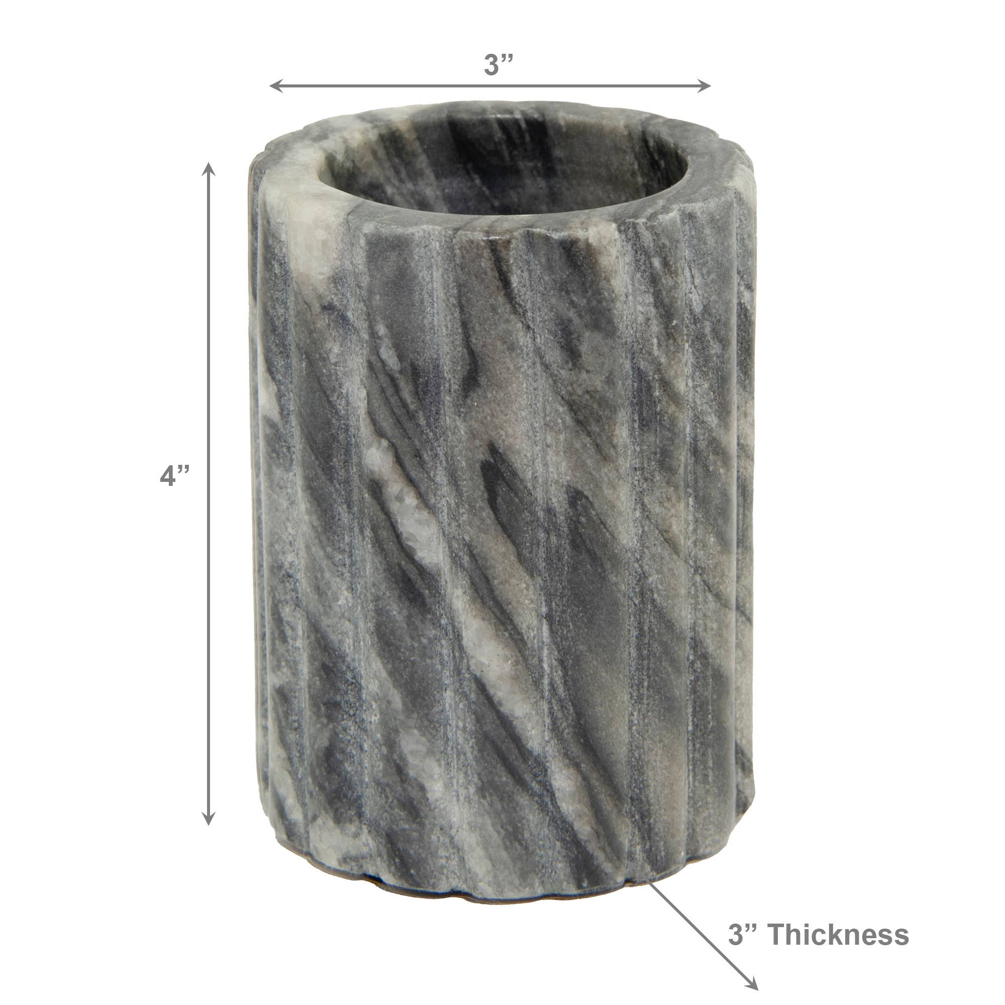 Grey ribbed Marble Tumbler