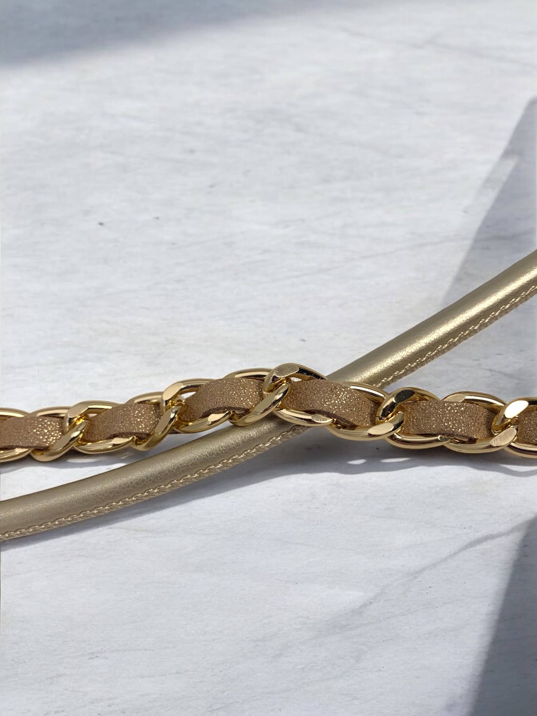 Double gold long phone strap