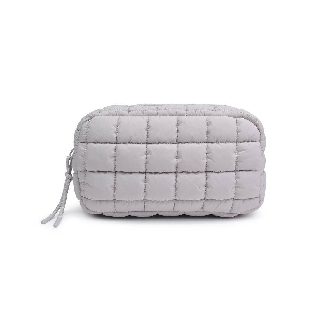 Cloud Nine Quilted Puffer Nylon Cosmetic Pouch - dove grey