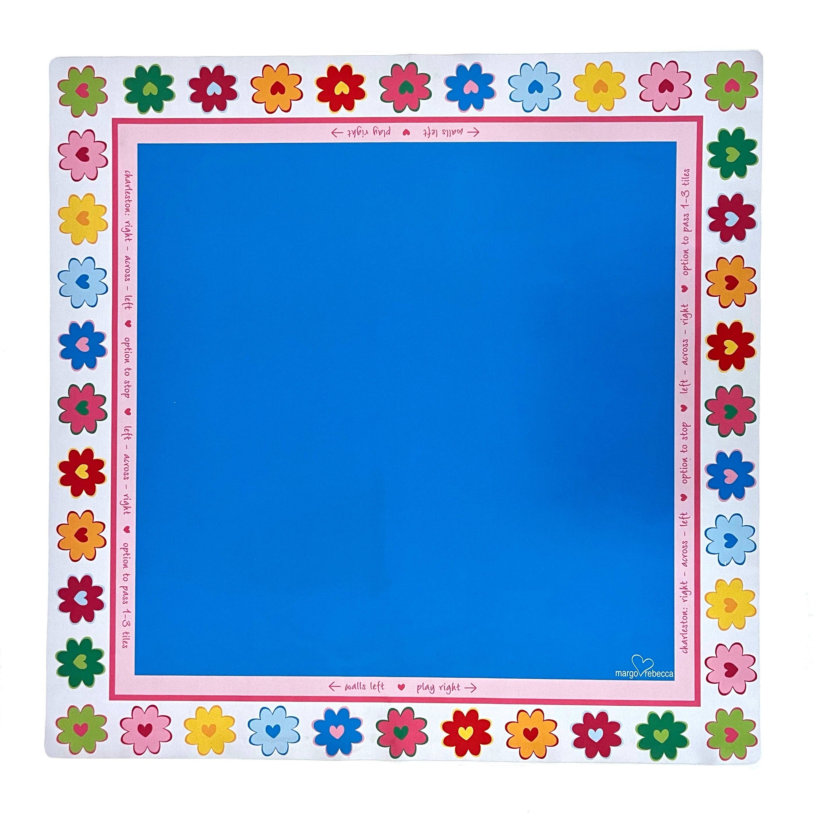 Mahjong mat - blue flower