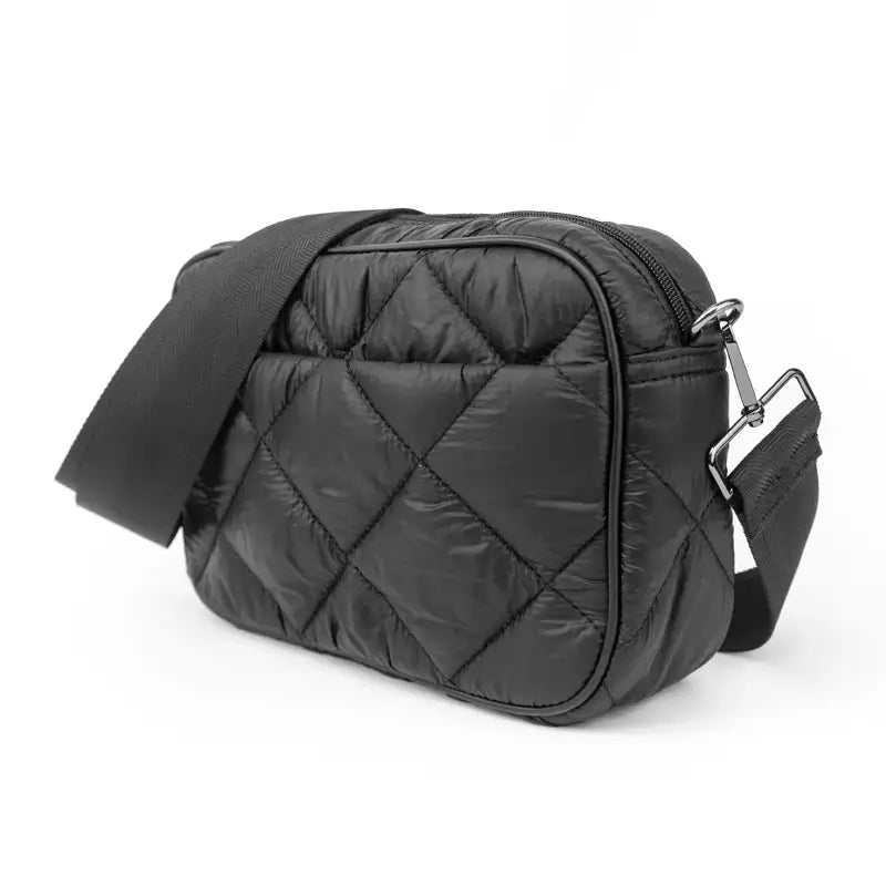 Grand sac à bandoulière noir Puffer