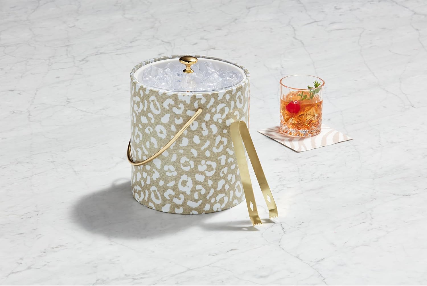 Seau à glace et pince en vinyle