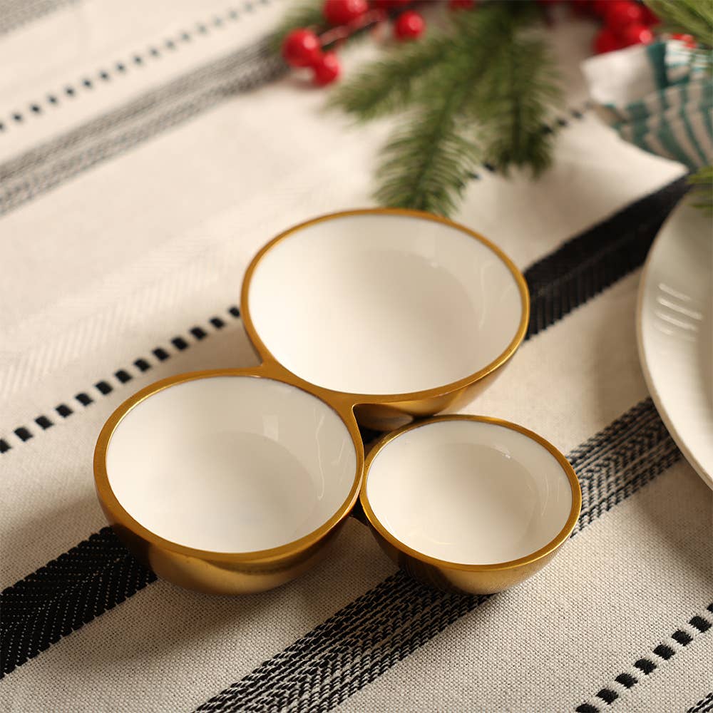 Gold White Cluster Bowls