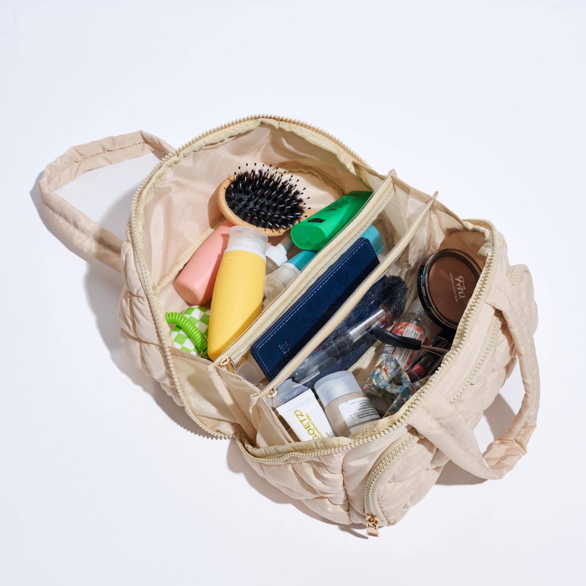 Pack Pretty, Stay Ready Travel cosmetic Organizer - cream