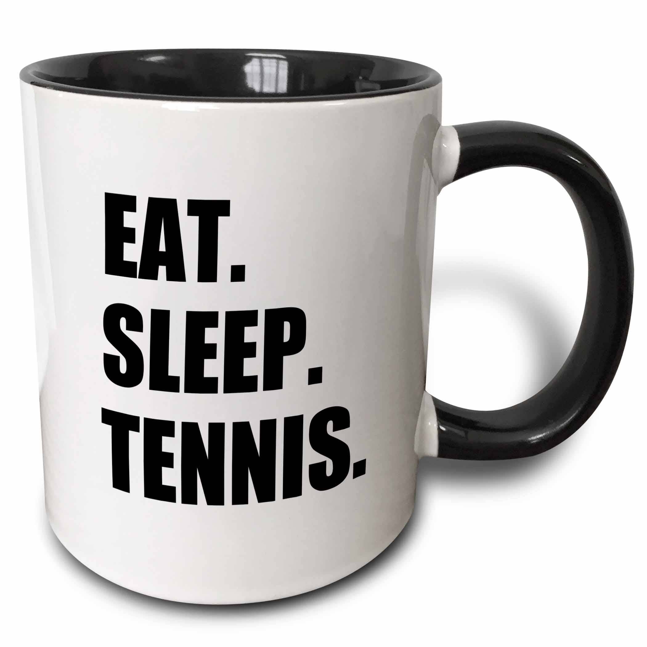 Mug bicolore noir Eat Sleep Tennis