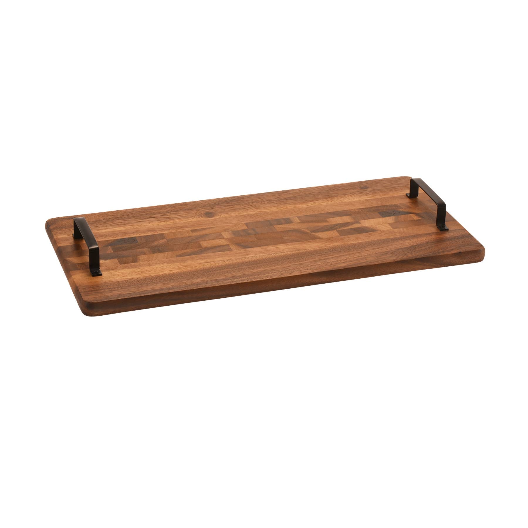 Plateau en bois avec poignée en métal - Grand