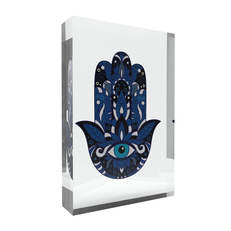 Hamsa Lucite Block