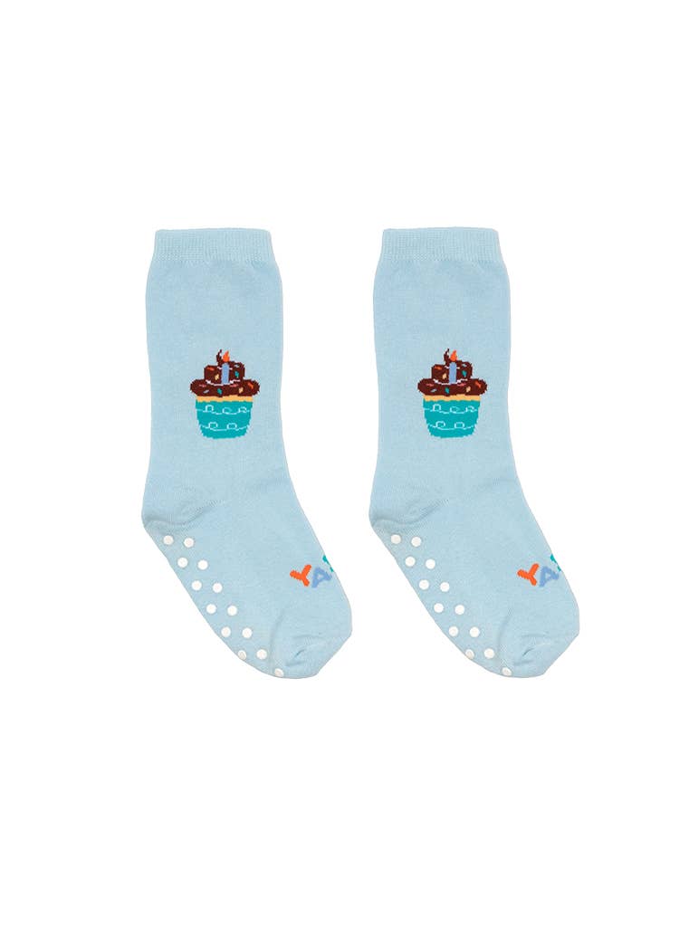 3D Packaged Crew Socks - Kids - Birthday Cupcake