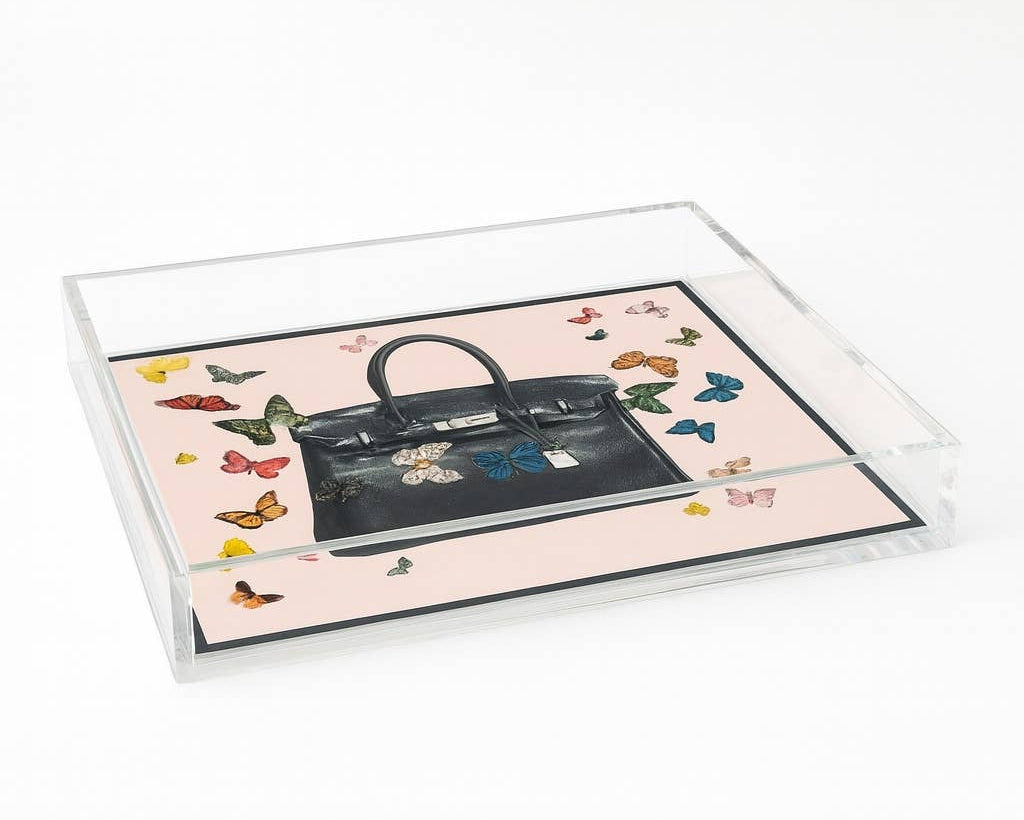 Black Handbag Print Acrylic Tray