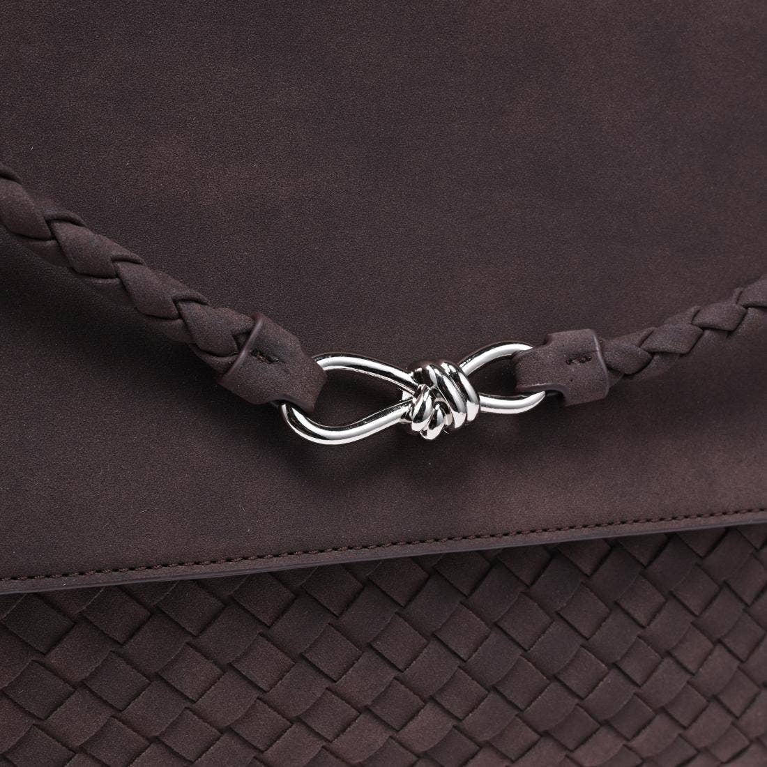 Braided woven Satchel - chocolate