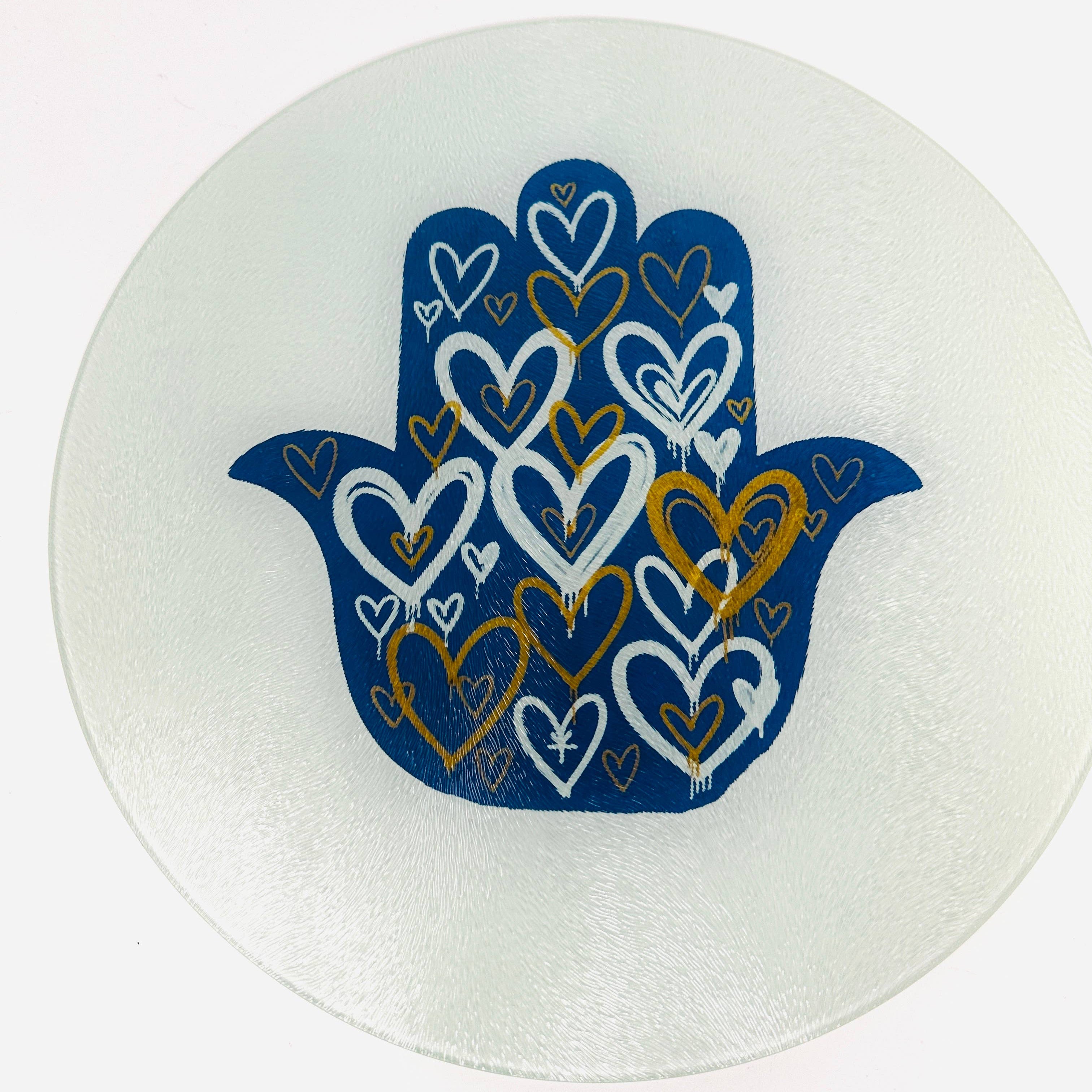 Hamsa Graffiti Hearts Cutting Board