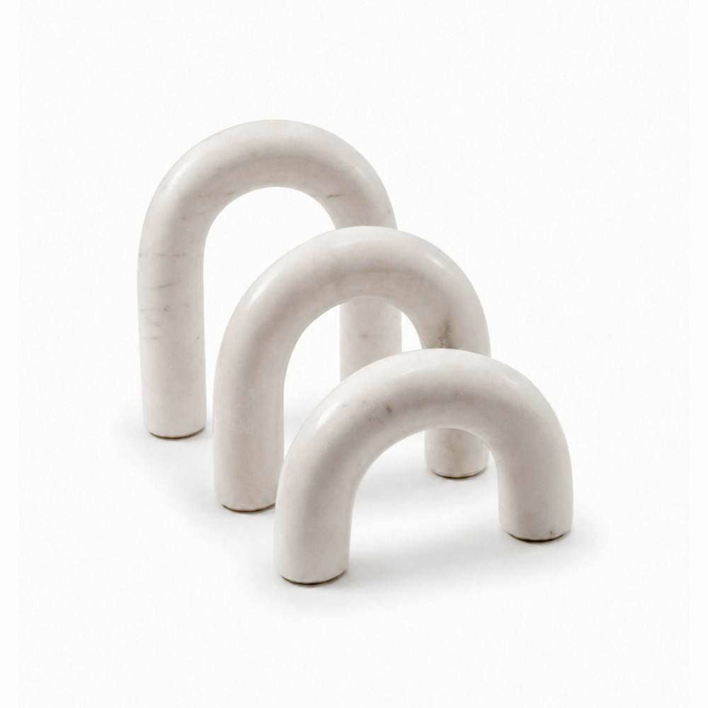 White Marble Arches - Set of 3