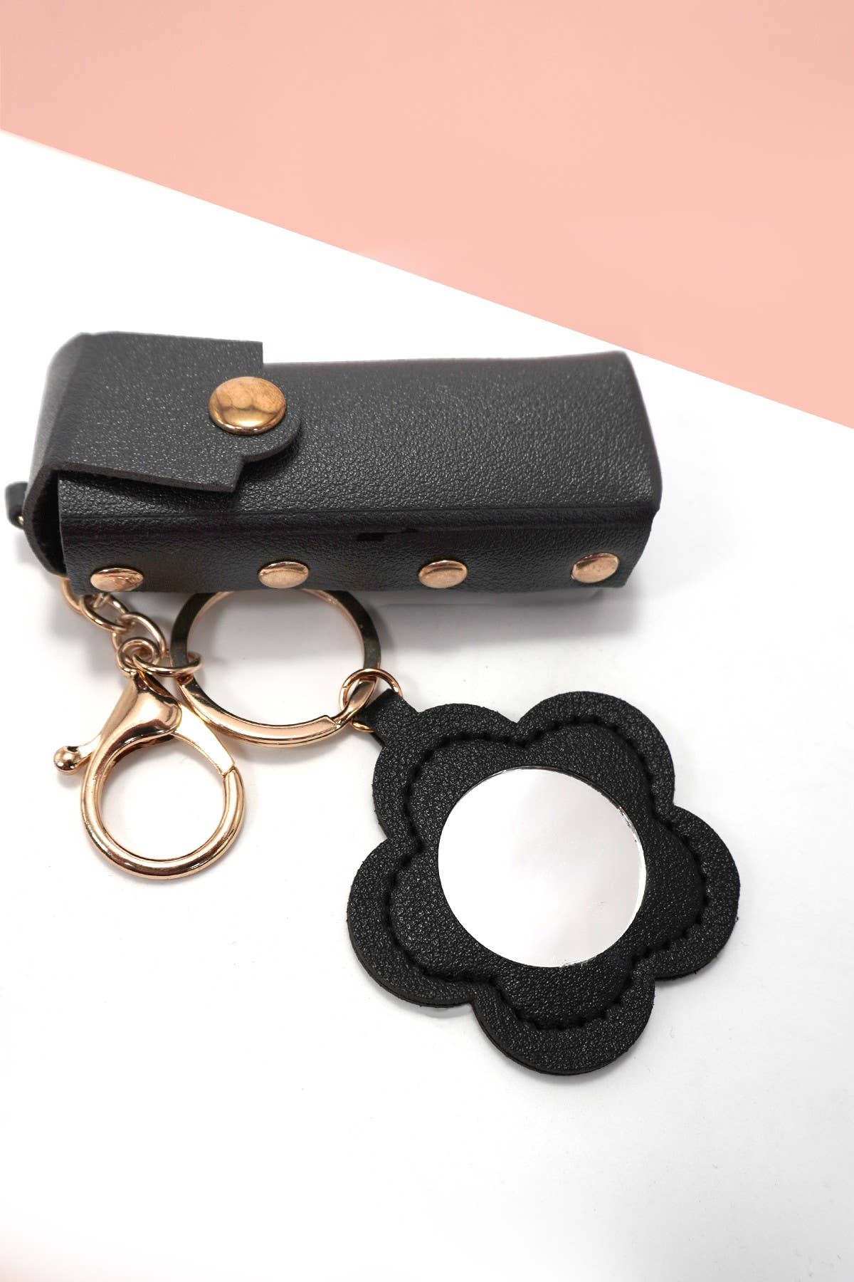 VEGAN LEATHER BAG CHARM / KEYCHAIN- black