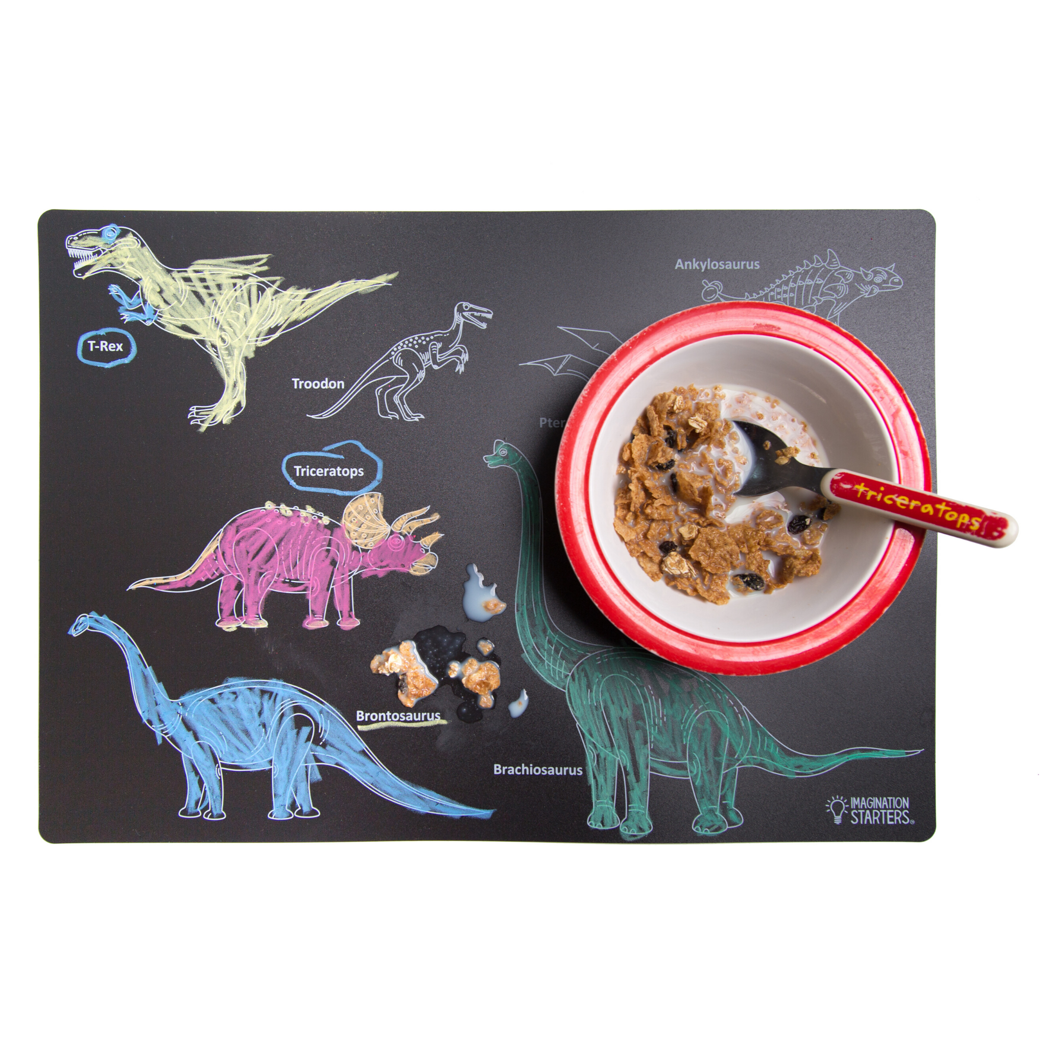 Reusable Coloring mat w/chalk crayons - Dino