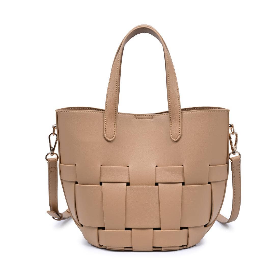 Woven-panel Tote - natural